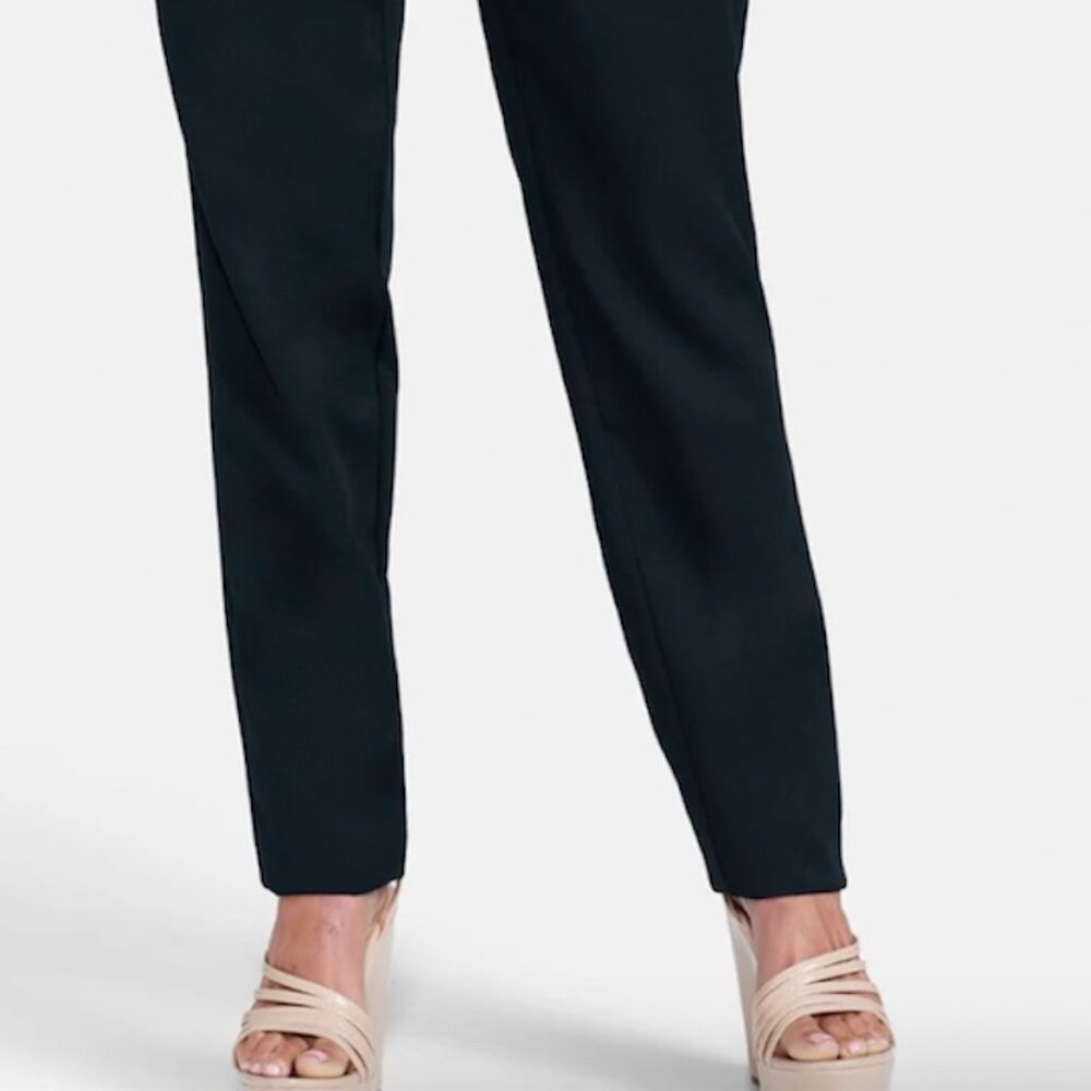 NWOT Bagatelle Tie Front Elastic High Waist Relaxed Fit Black Pants - Picture 6 of 10